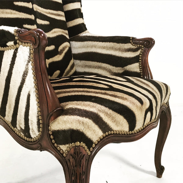 English Wingback in Zebra Hide - FORSYTH