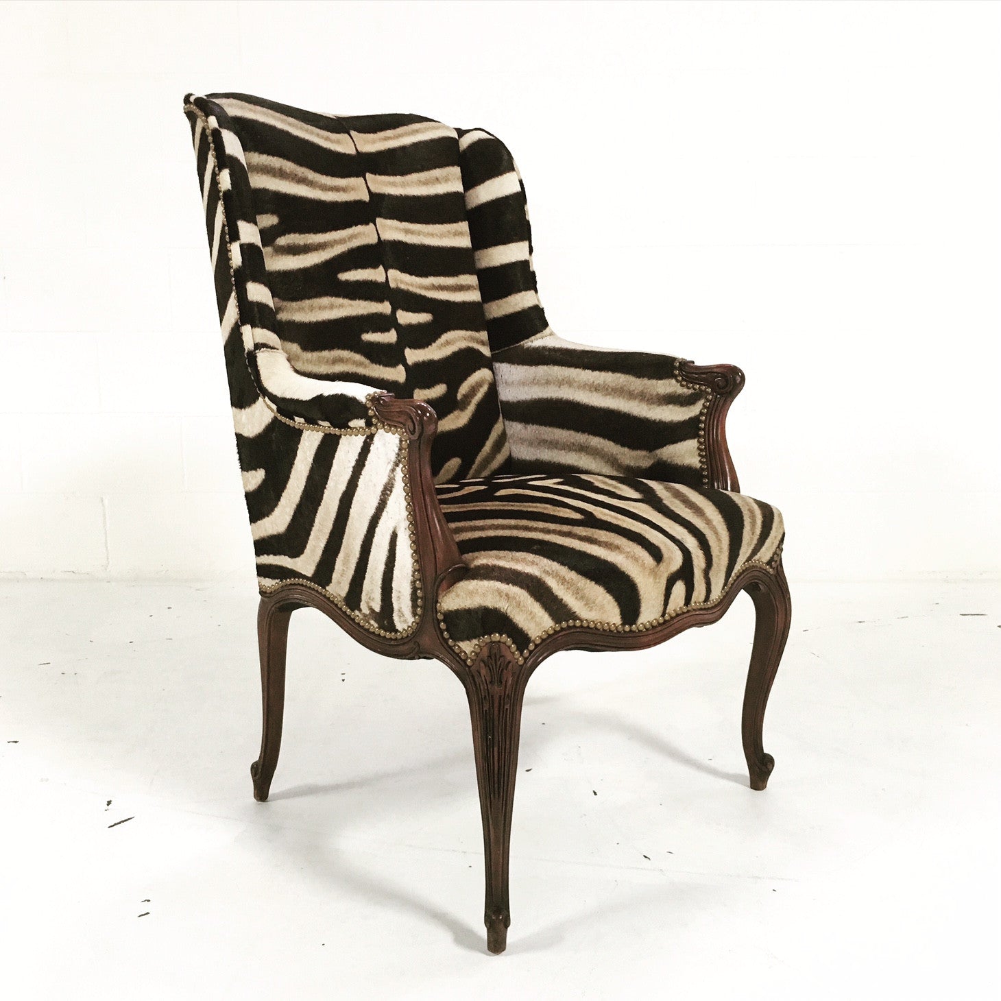 English Wingback in Zebra Hide - FORSYTH