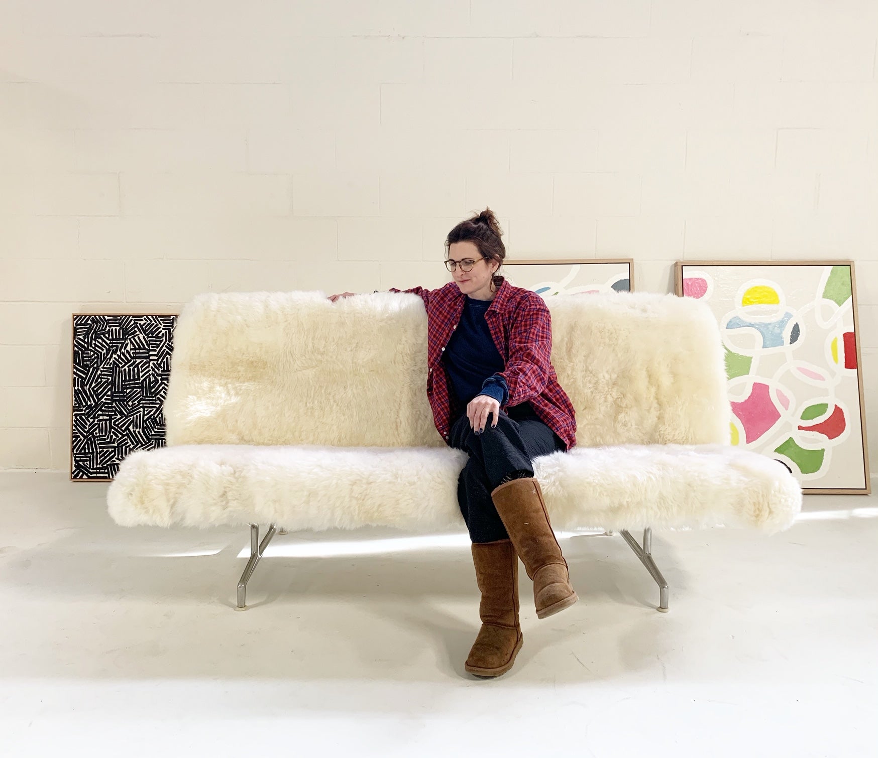 Model 3473 Sofa in Brazilian Sheepskin - FORSYTH