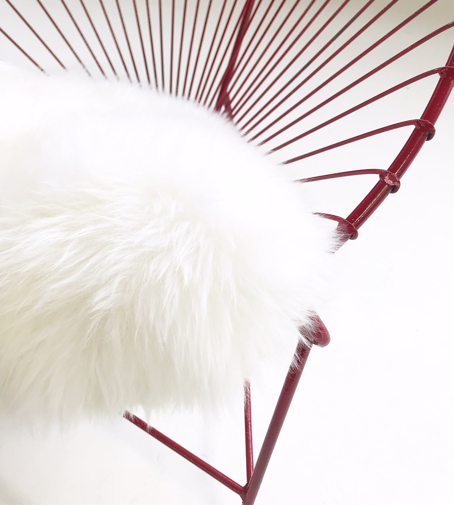 Papasan Chairs with Sheepskin Cushions, pair - FORSYTH