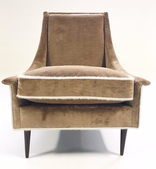 Lounge Chair and Ottoman in Ralph Lauren Linen Velvet - FORSYTH