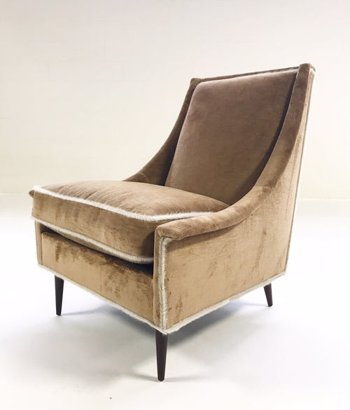 Lounge Chair and Ottoman in Ralph Lauren Linen Velvet - FORSYTH