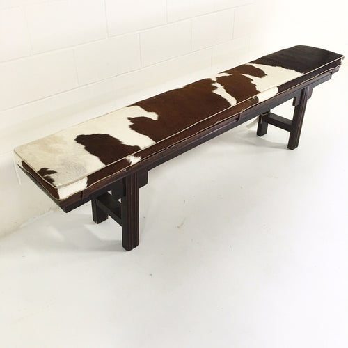 Chinese Bench with Brazilian Cowhide Cushion - FORSYTH