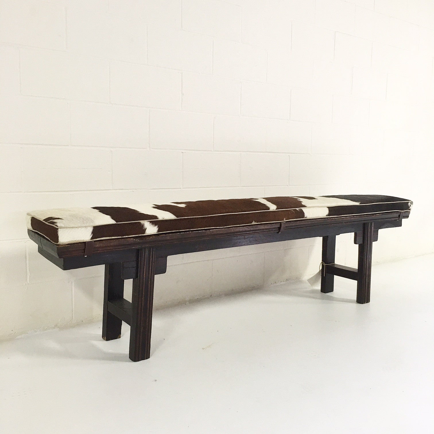 Chinese Bench with Brazilian Cowhide Cushion - FORSYTH