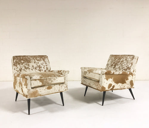 Lounge Chairs in Brazilian Cowhide, pair - FORSYTH