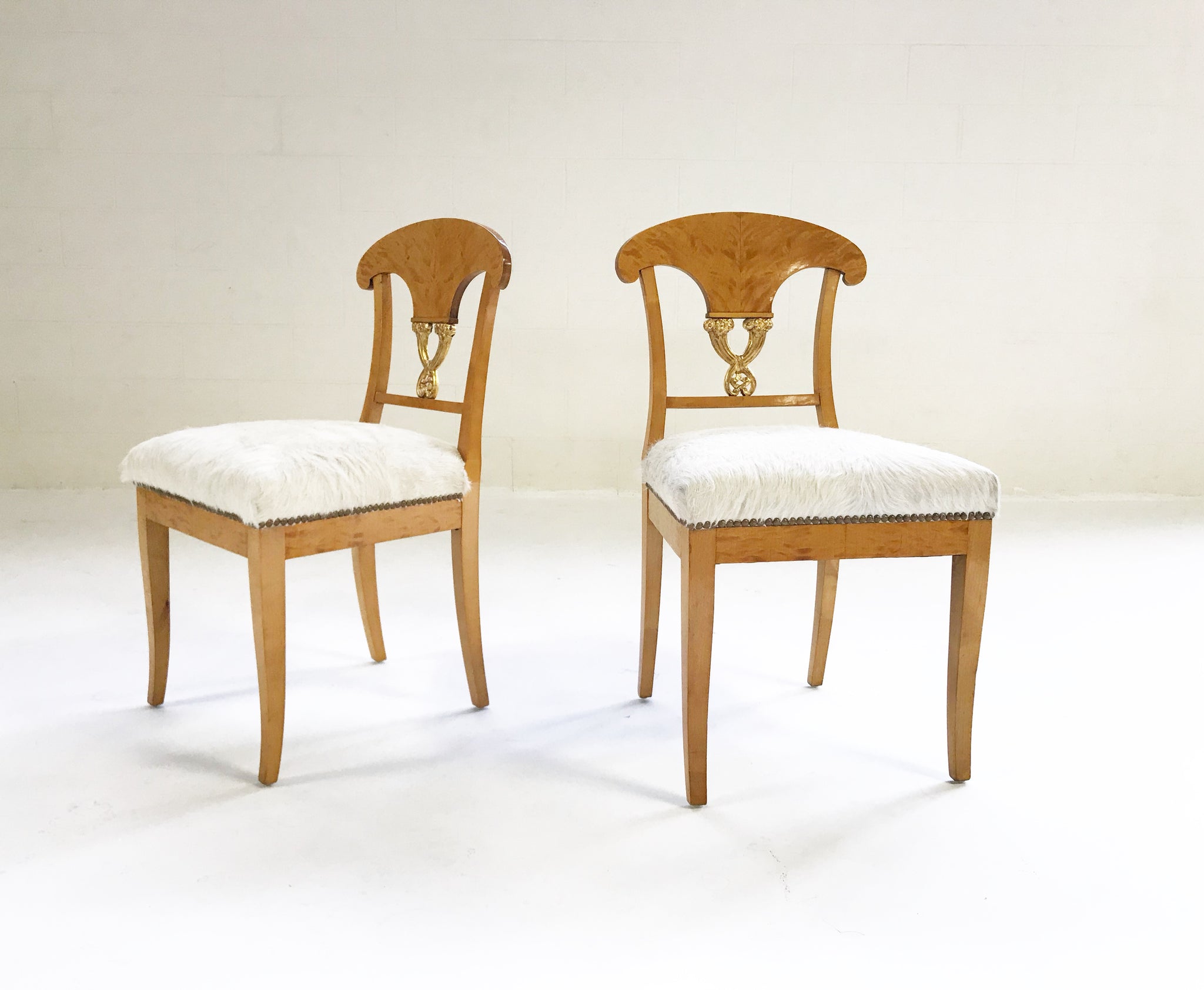 Biedermeier Chairs in Brazilian Cowhide, pair - FORSYTH