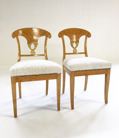 Biedermeier Chairs in Brazilian Cowhide, pair - FORSYTH