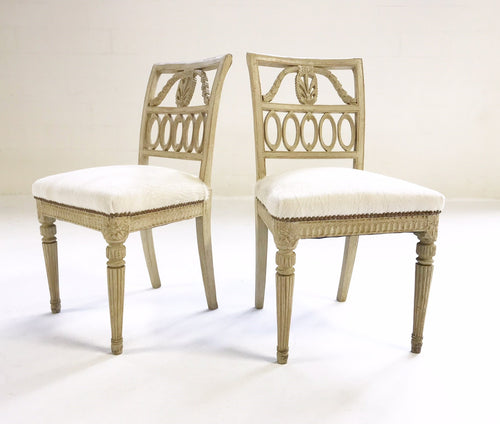 Antique Swedish Chairs in Brazilian Cowhide, Pair - FORSYTH