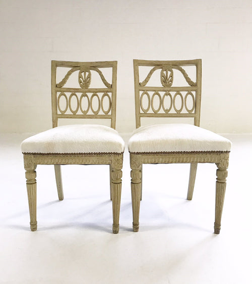 Antique Swedish Chairs in Brazilian Cowhide, Pair - FORSYTH
