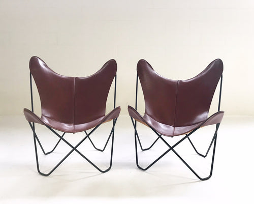 Butterfly Chairs with Sheepskins, pair - FORSYTH