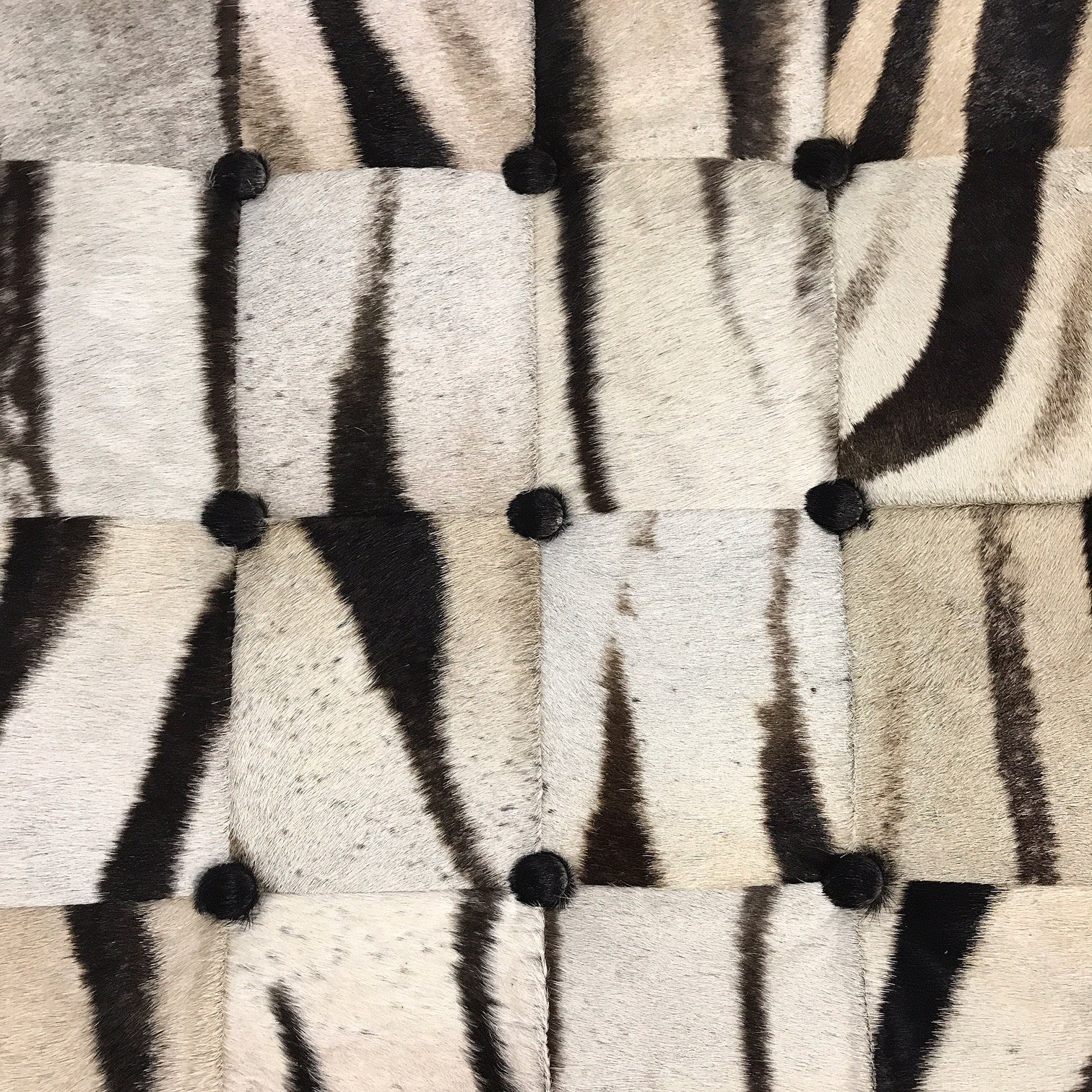 Barcelona Style Ottomans in Zebra Hide - FORSYTH