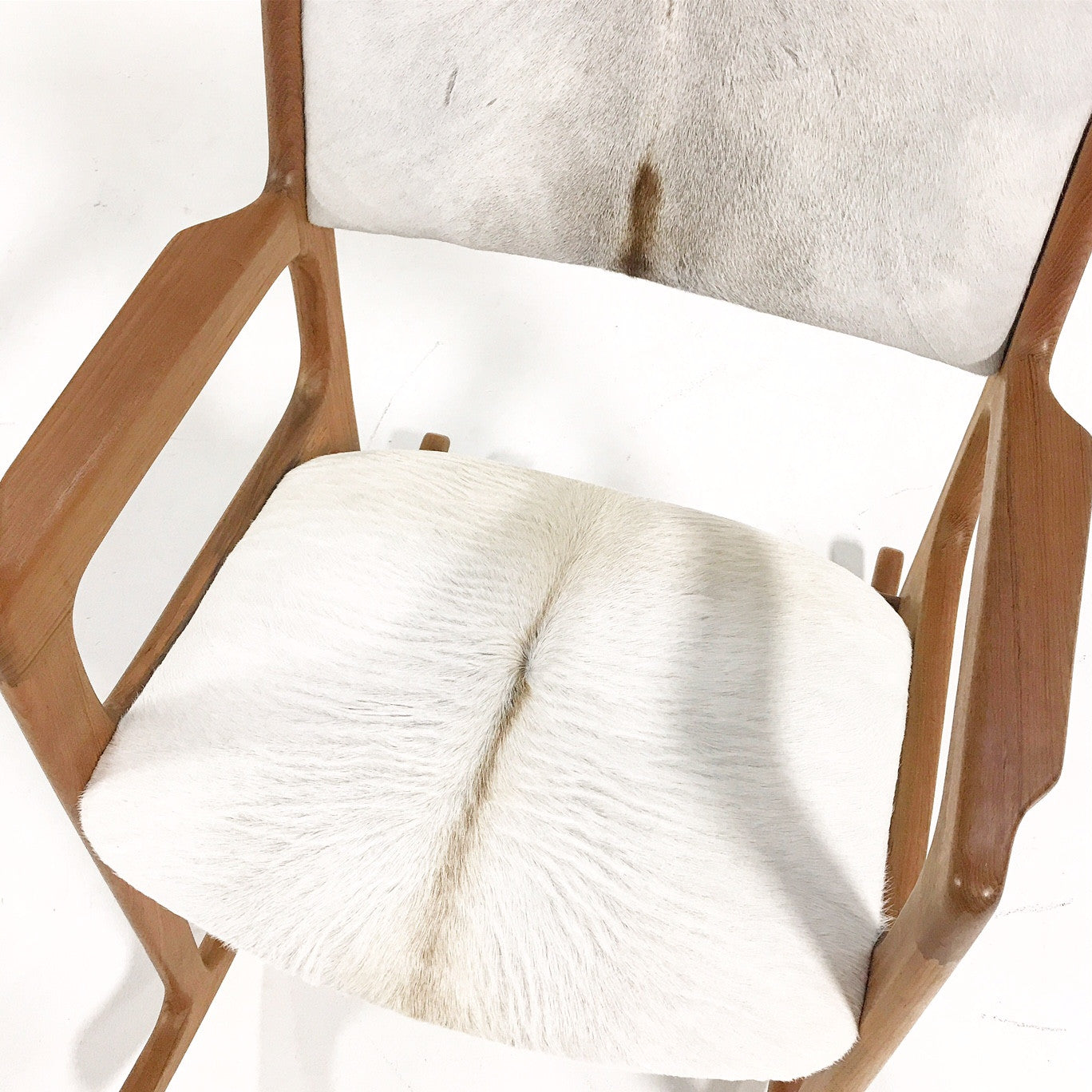 Teak Rocking Chair in Brazilian Calfskin - FORSYTH