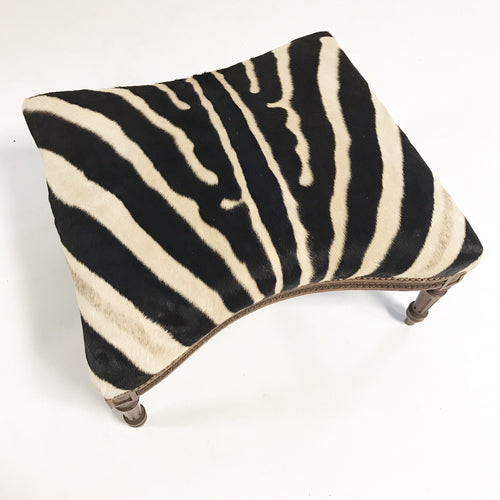 Large Ottoman in Zebra Hide - FORSYTH