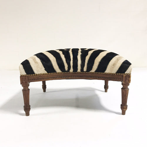 Large Ottoman in Zebra Hide - FORSYTH