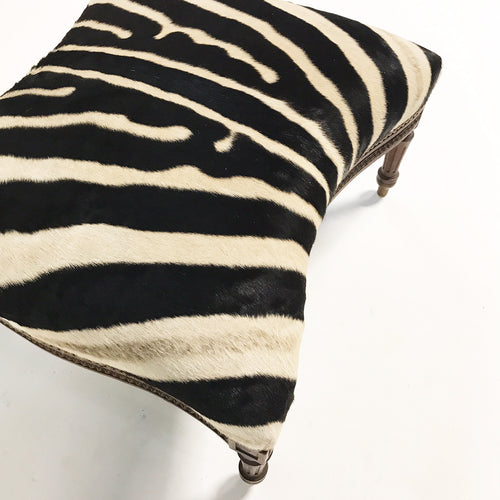 Large Ottoman in Zebra Hide - FORSYTH