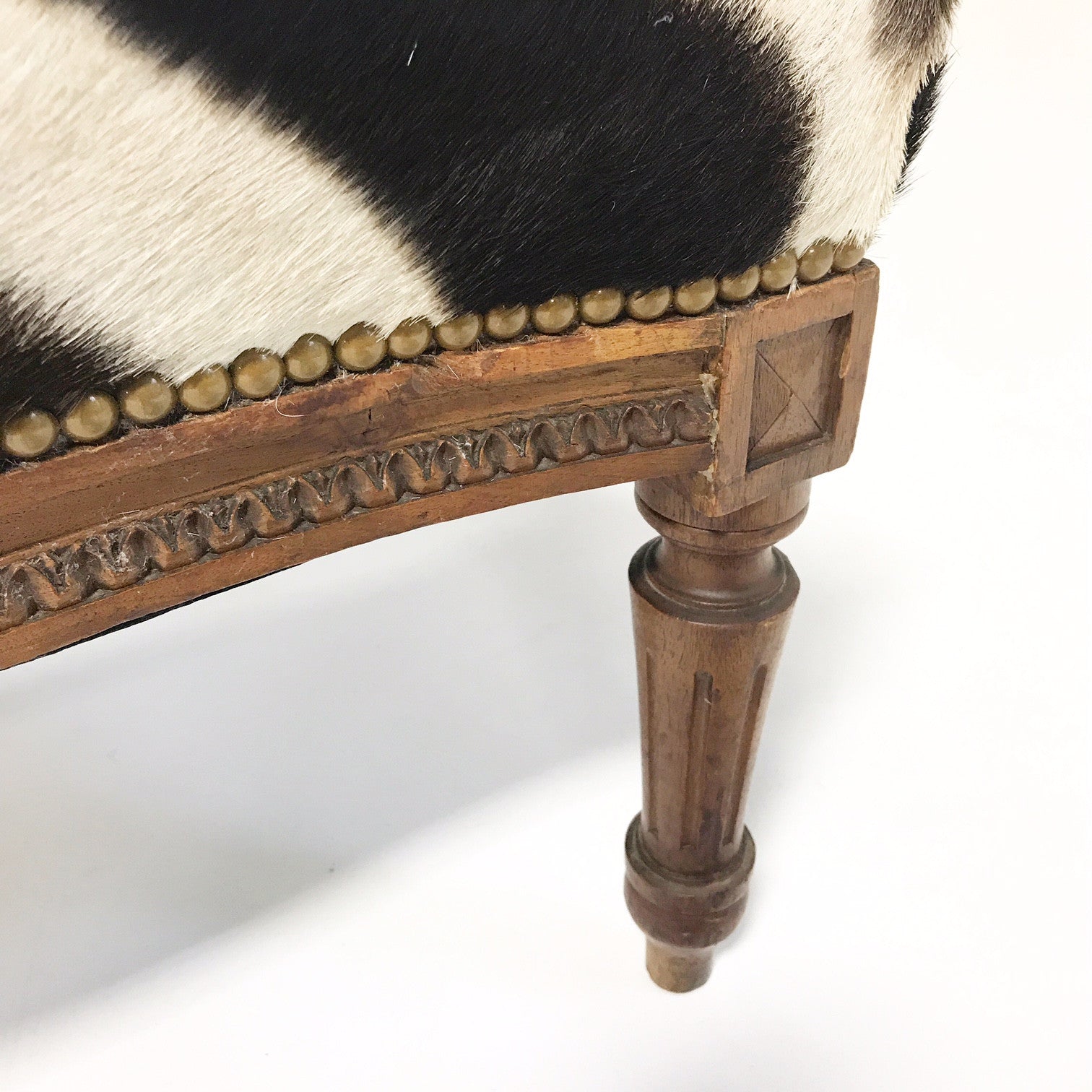 Large Ottoman in Zebra Hide - FORSYTH