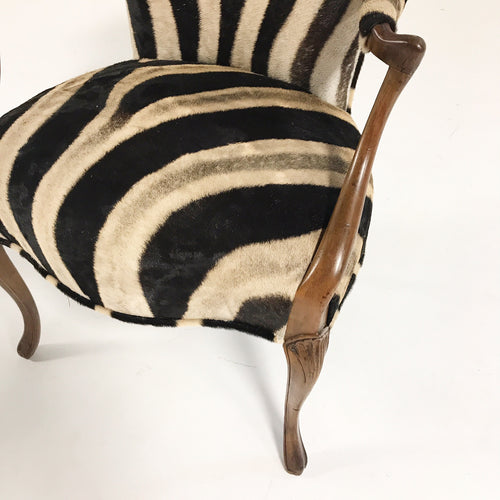 Vintage Armchair in Zebra Hide - FORSYTH