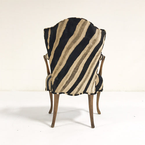 Vintage Armchair in Zebra Hide - FORSYTH