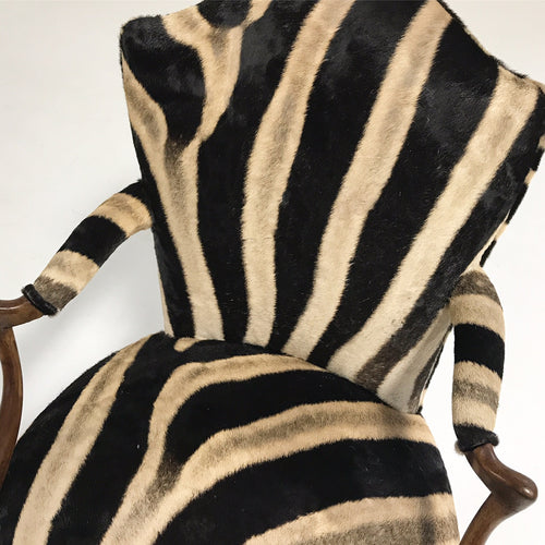 Vintage Armchair in Zebra Hide - FORSYTH