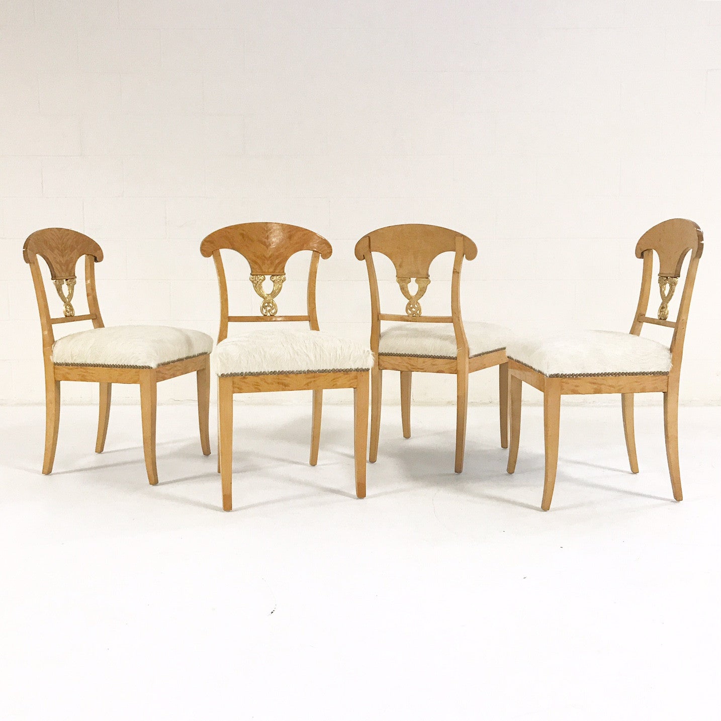 Biedermeier Chairs in Brazilian Cowhide, set of 4 - FORSYTH