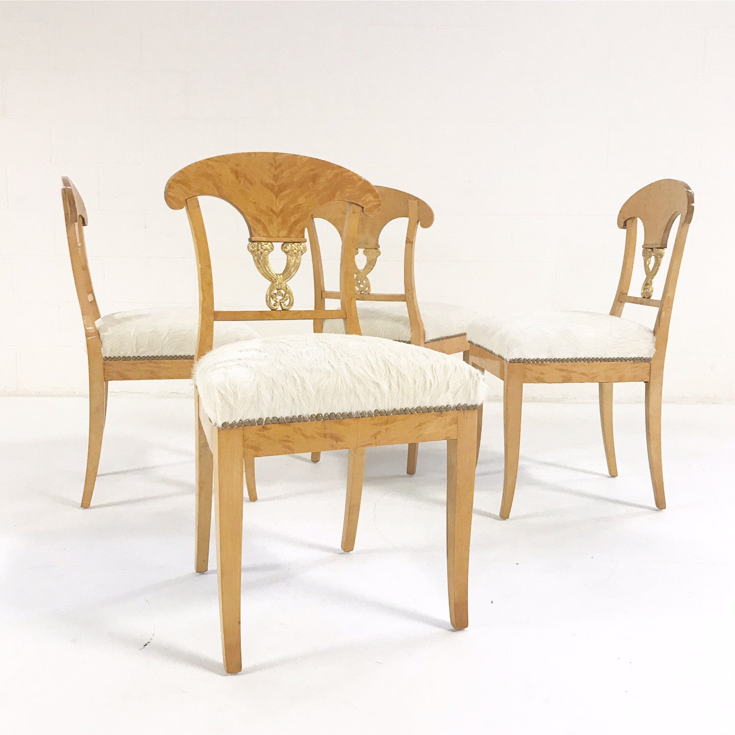 Biedermeier Chairs in Brazilian Cowhide, set of 4 - FORSYTH