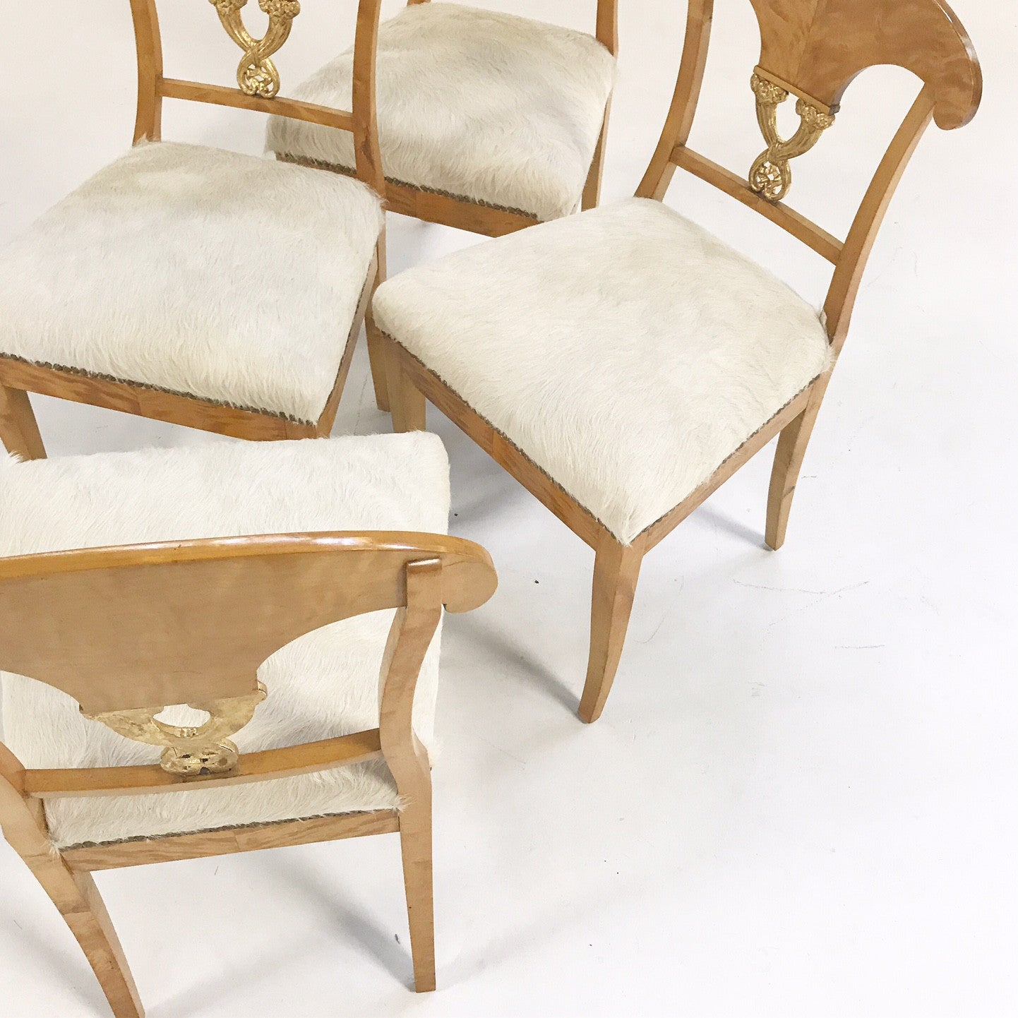 Biedermeier Chairs in Brazilian Cowhide, set of 4 - FORSYTH