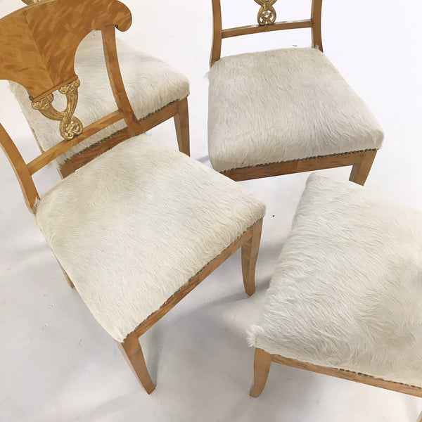 Biedermeier Chairs in Brazilian Cowhide, set of 4 - FORSYTH