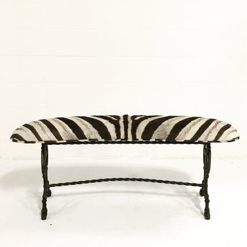 Victorian Iron Bench in Zebra Hide - FORSYTH