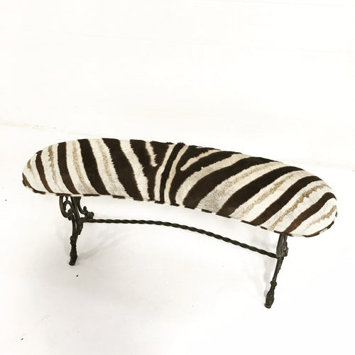 Victorian Iron Bench in Zebra Hide - FORSYTH