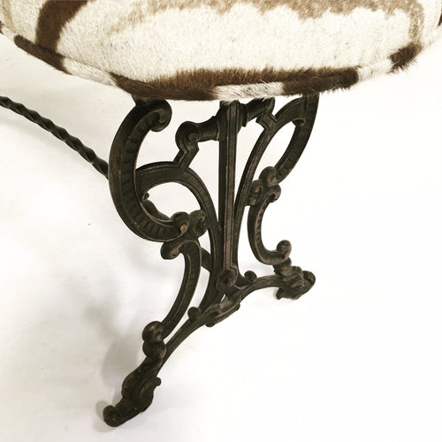 Victorian Iron Bench in Zebra Hide - FORSYTH