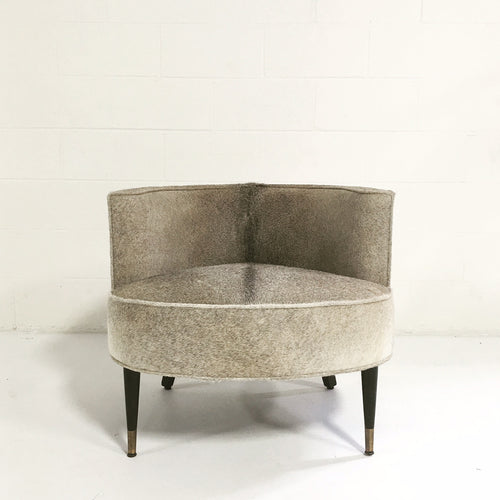 Vintage Barrel Chair in Brazilian Cowhide - FORSYTH