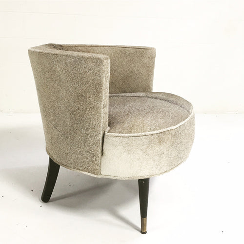 Vintage Barrel Chair in Brazilian Cowhide - FORSYTH