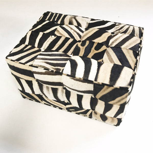 The Forsyth Patchwork Ottoman in Zebra - FORSYTH