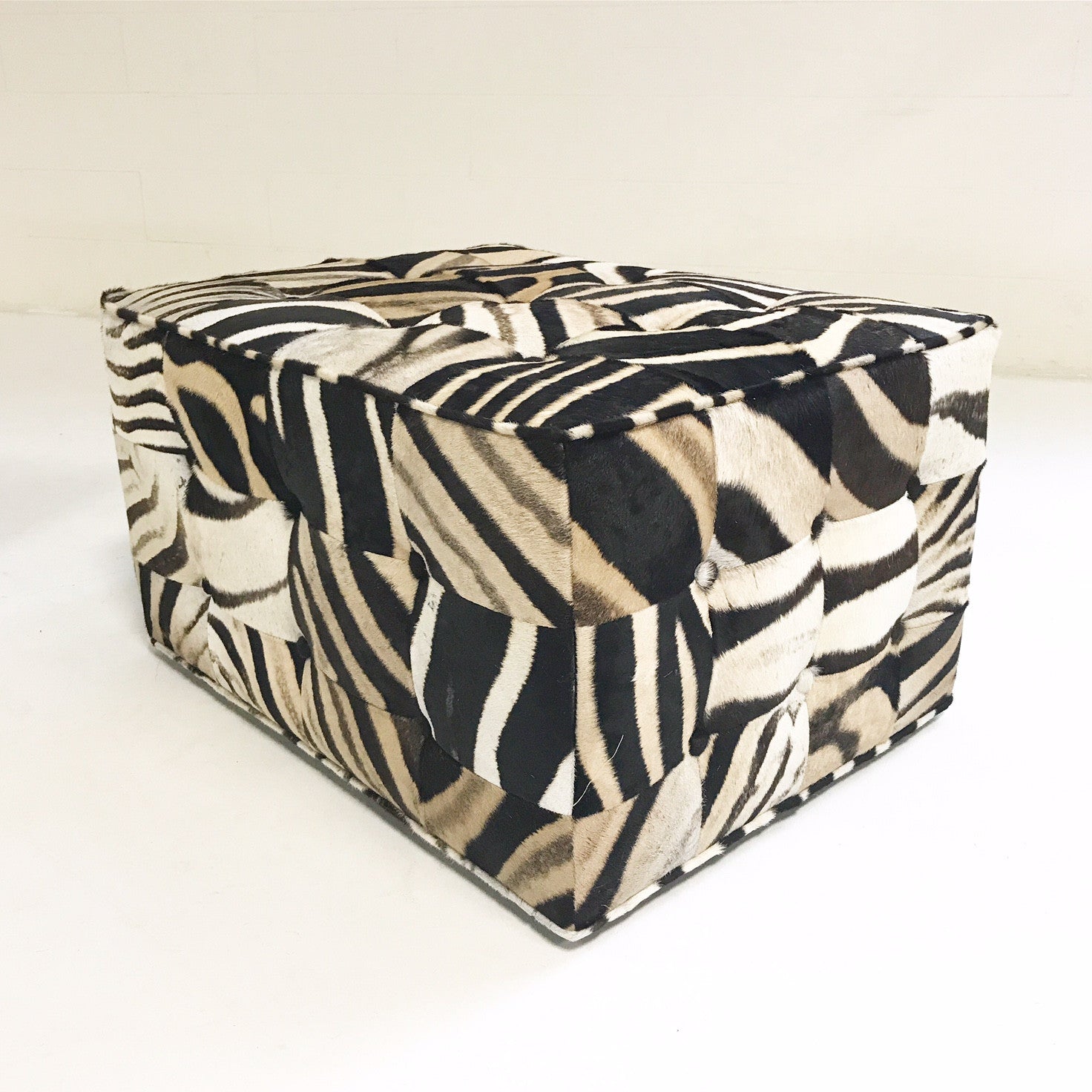 The Forsyth Patchwork Ottoman in Zebra - FORSYTH