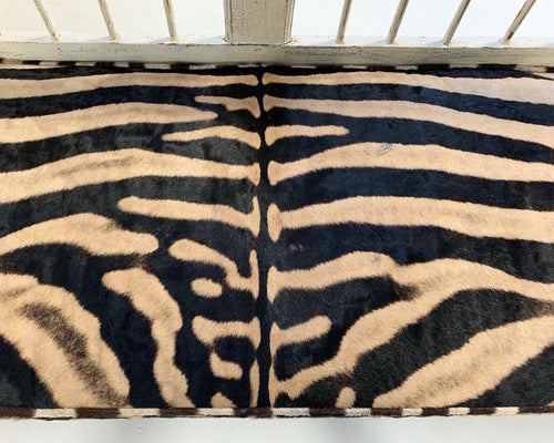 Antique Painted Swedish Bench with Zebra Hide Cushion - FORSYTH