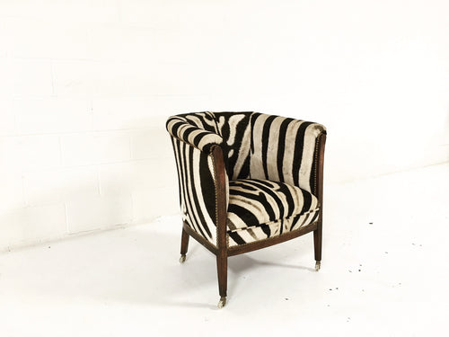 1930s Barrel Chair in Zebra Hide - FORSYTH