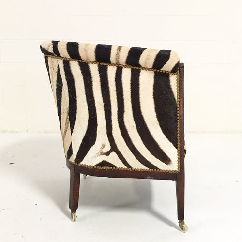 1930s Barrel Chair in Zebra Hide - FORSYTH