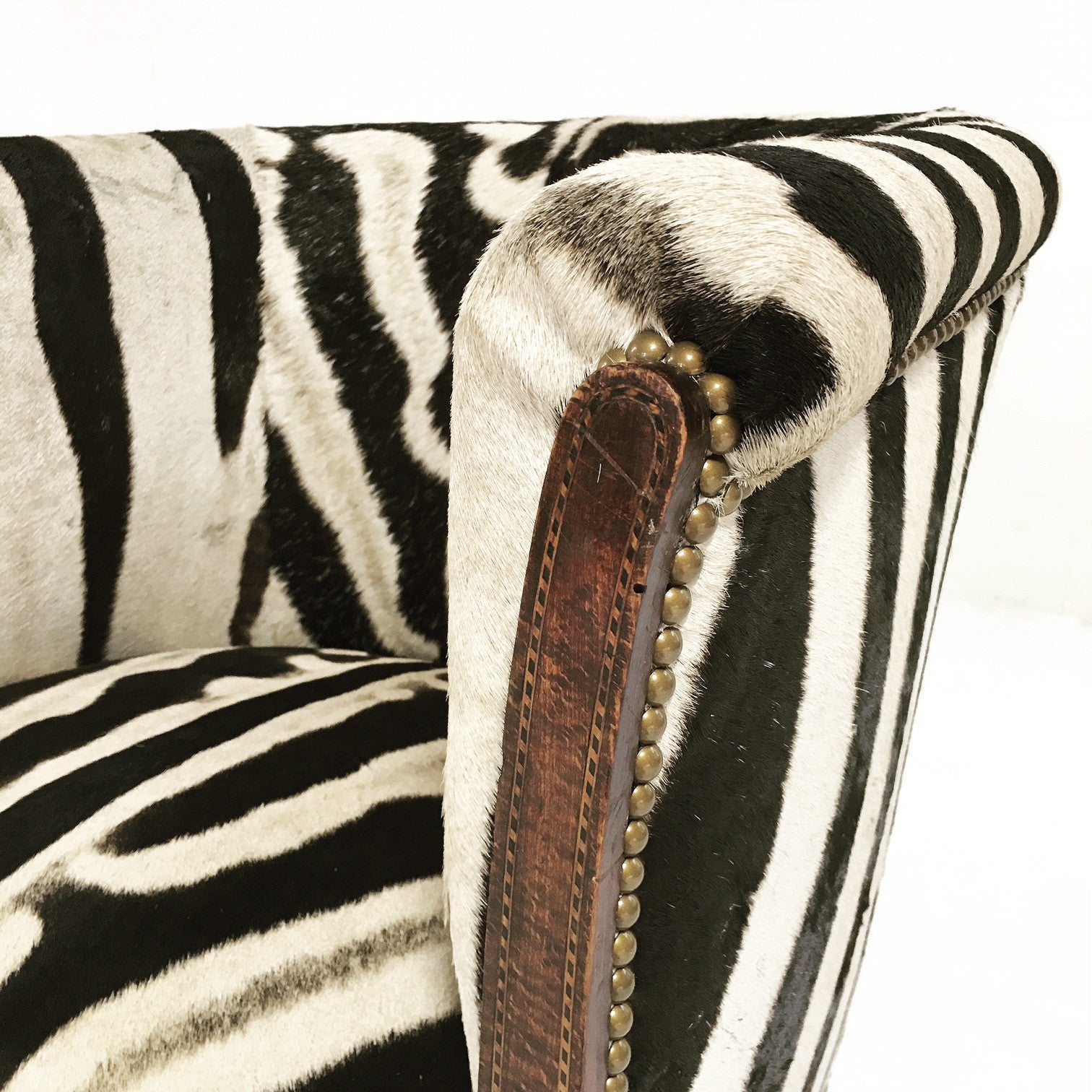 1930s Barrel Chair in Zebra Hide - FORSYTH