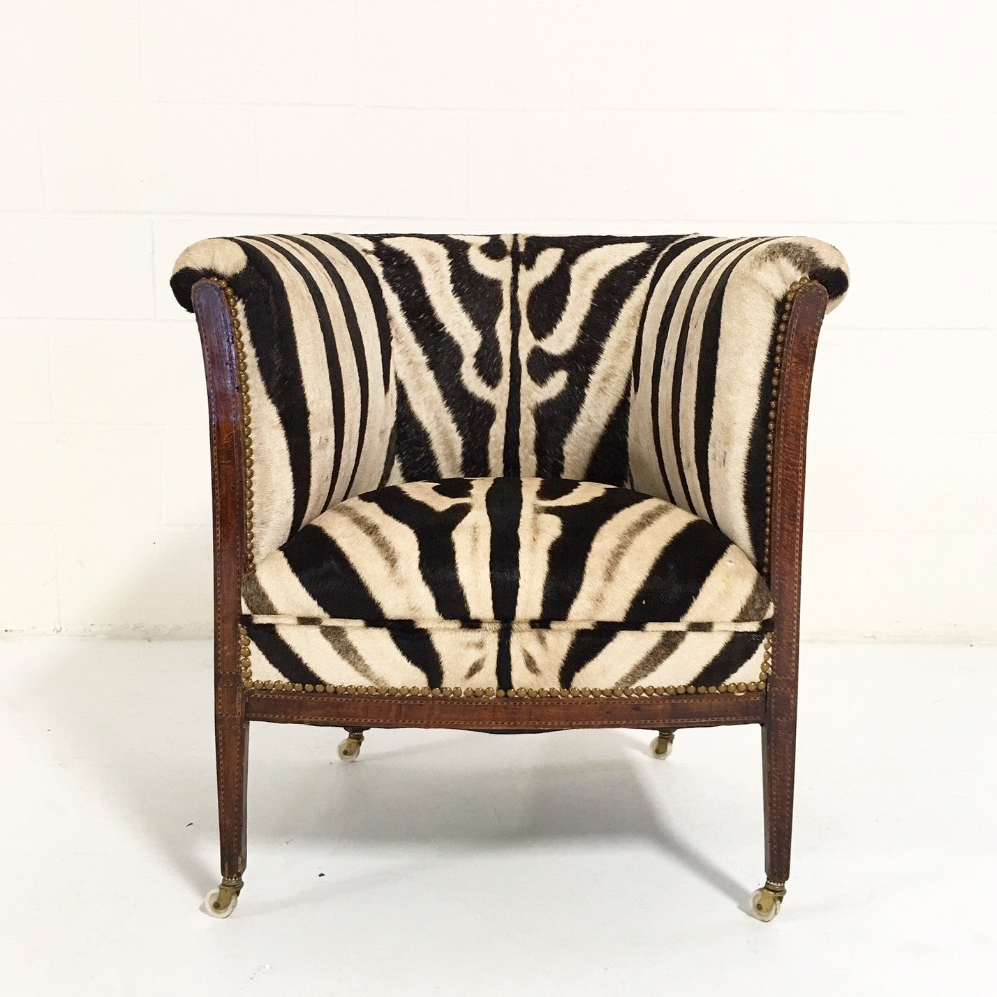1930s Barrel Chair in Zebra Hide - FORSYTH