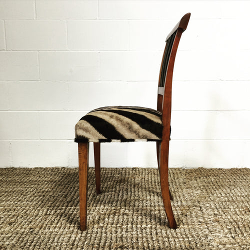 Biedermeier Side Chair in Zebra Hide - FORSYTH