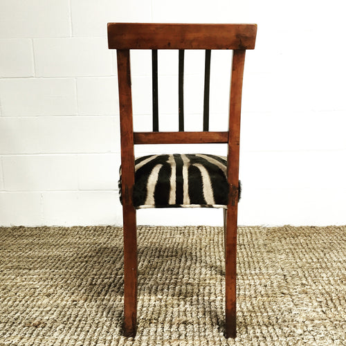 Biedermeier Side Chair in Zebra Hide - FORSYTH