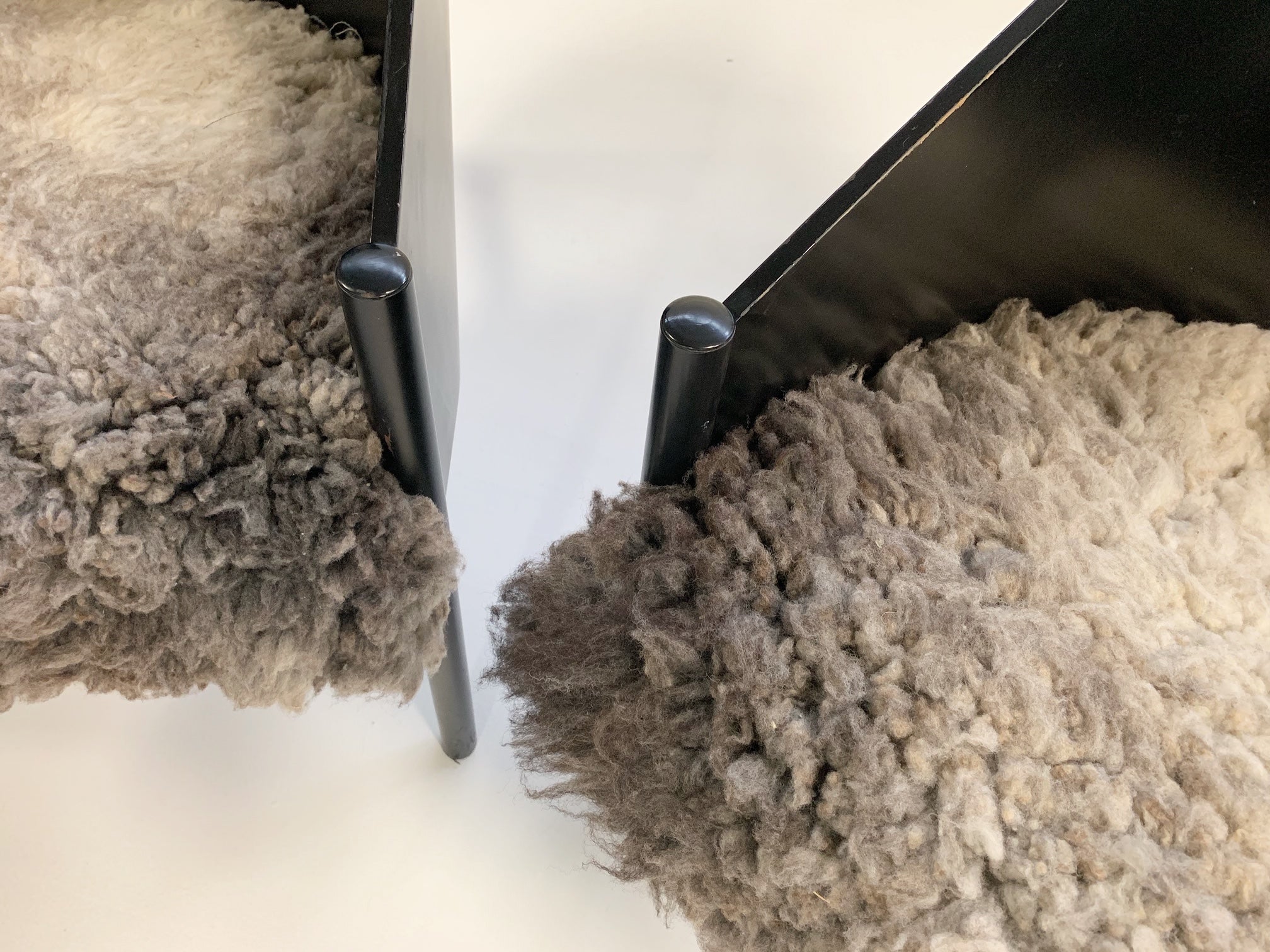 Pratfall Lounge Chairs in California Sheepskin, pair - FORSYTH