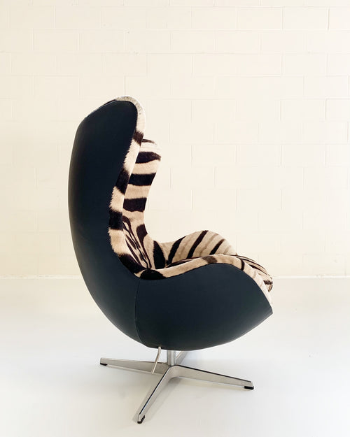 Egg Chair in Zebra Hide and Leather - FORSYTH