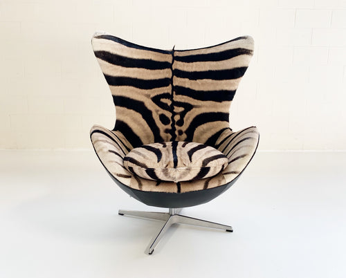 Egg Chair in Zebra Hide and Leather - FORSYTH