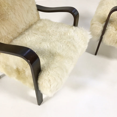 Armchairs in Brazilian Sheepskin, pair - FORSYTH