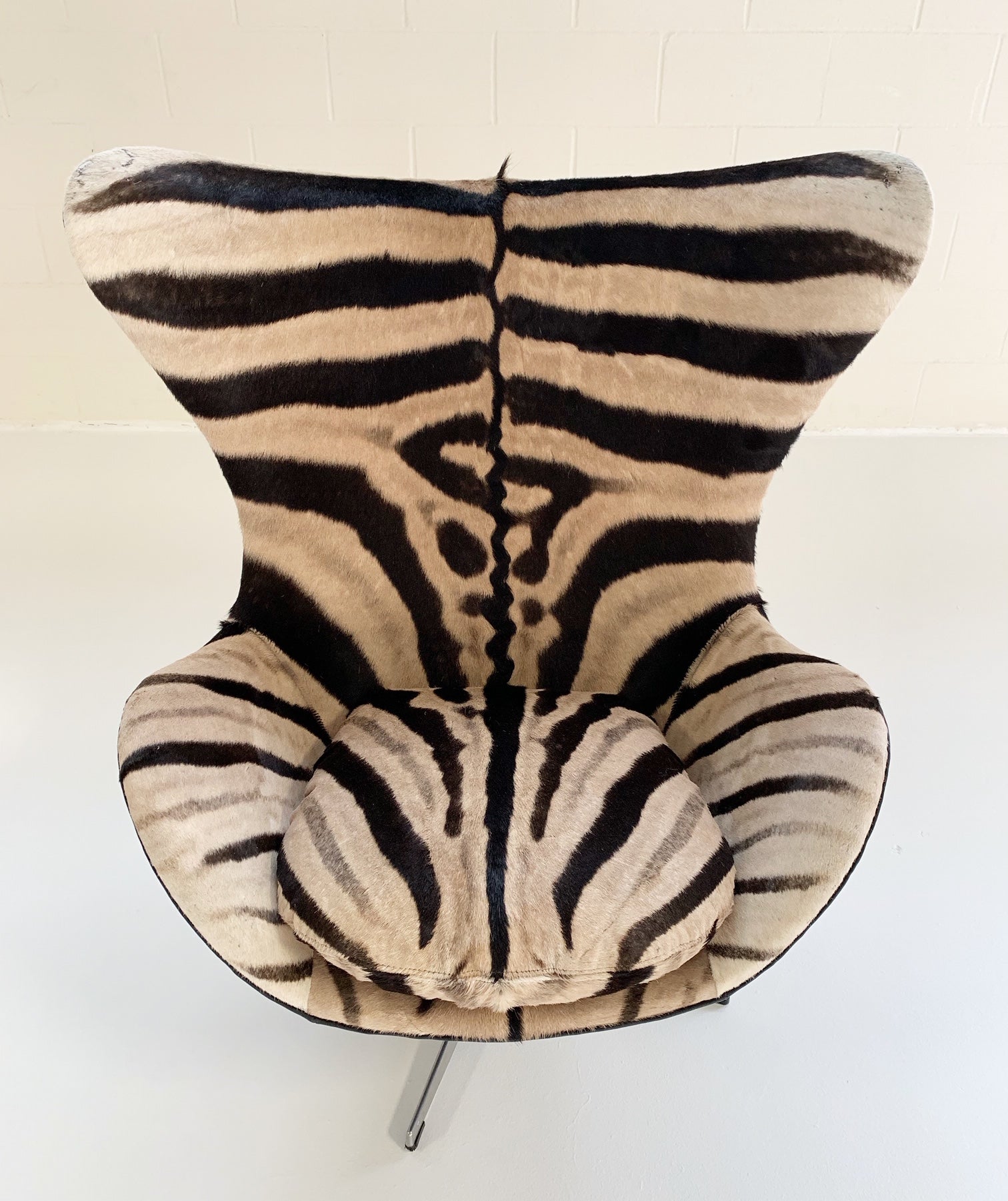 Egg Chair in Zebra Hide and Leather - FORSYTH