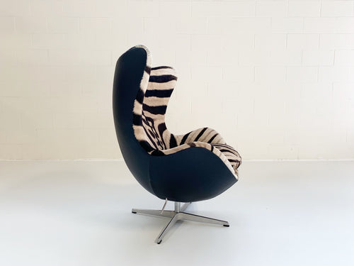 Egg Chair in Zebra Hide and Leather - FORSYTH