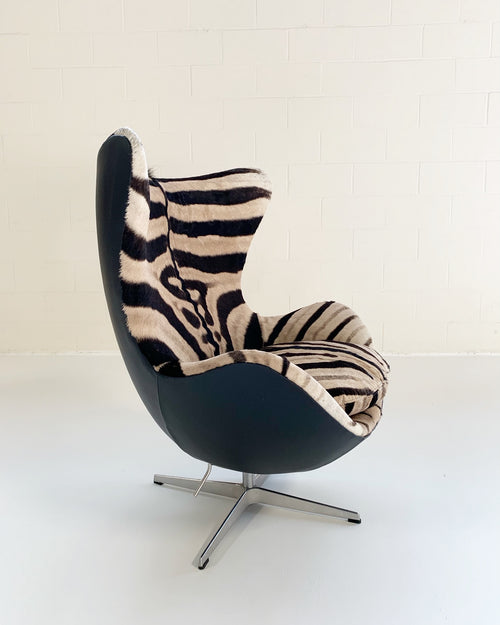 Egg Chair in Zebra Hide and Leather - FORSYTH