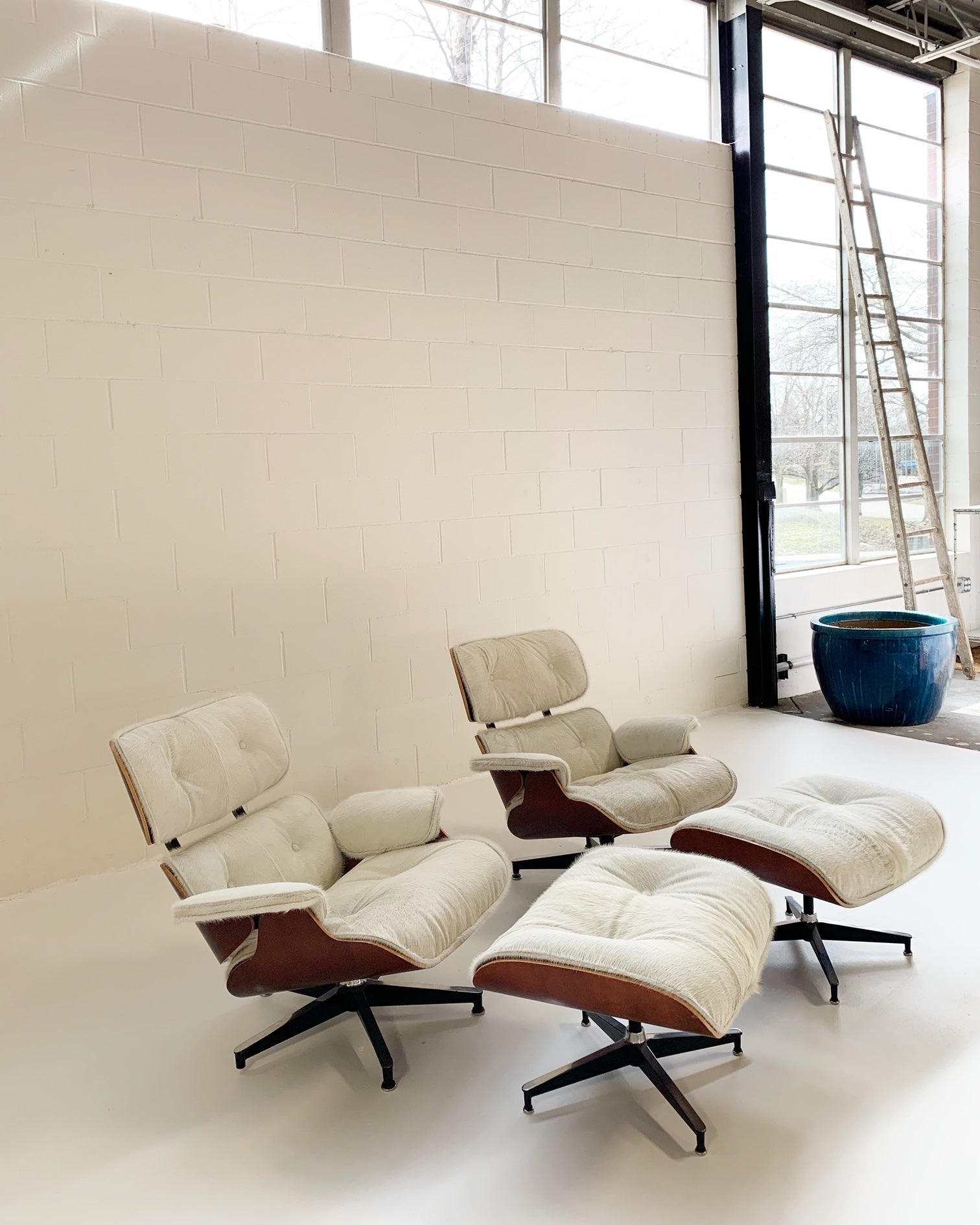 670 Lounge Chairs and 671 Ottomans in Brazilian Cowhide - FORSYTH