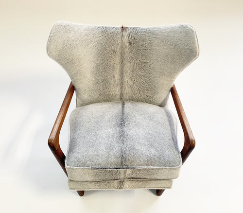 Model 2466-C Lounge Chair in Brazilian Cowhide - FORSYTH